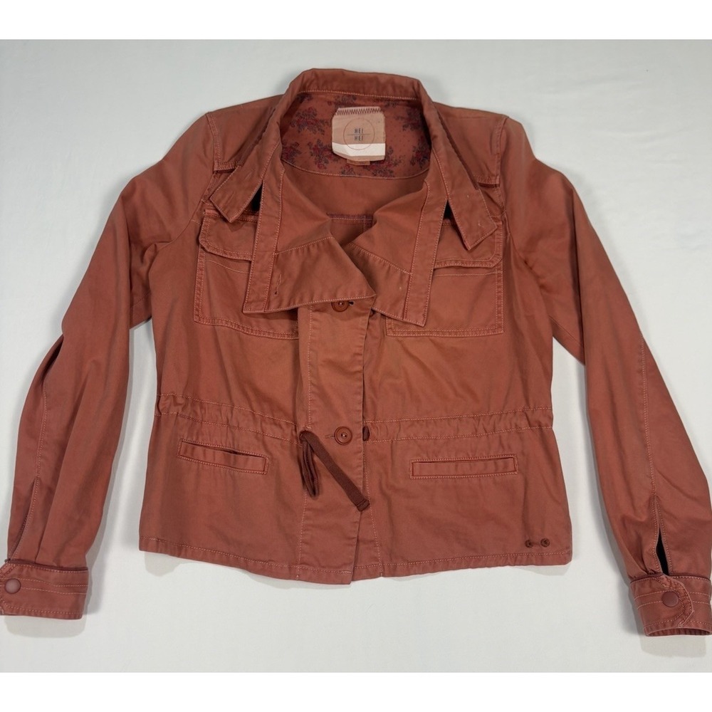 Anthropologie Hei Hei Anorak Jacket Women's Size XS Button Front Cinch Waist